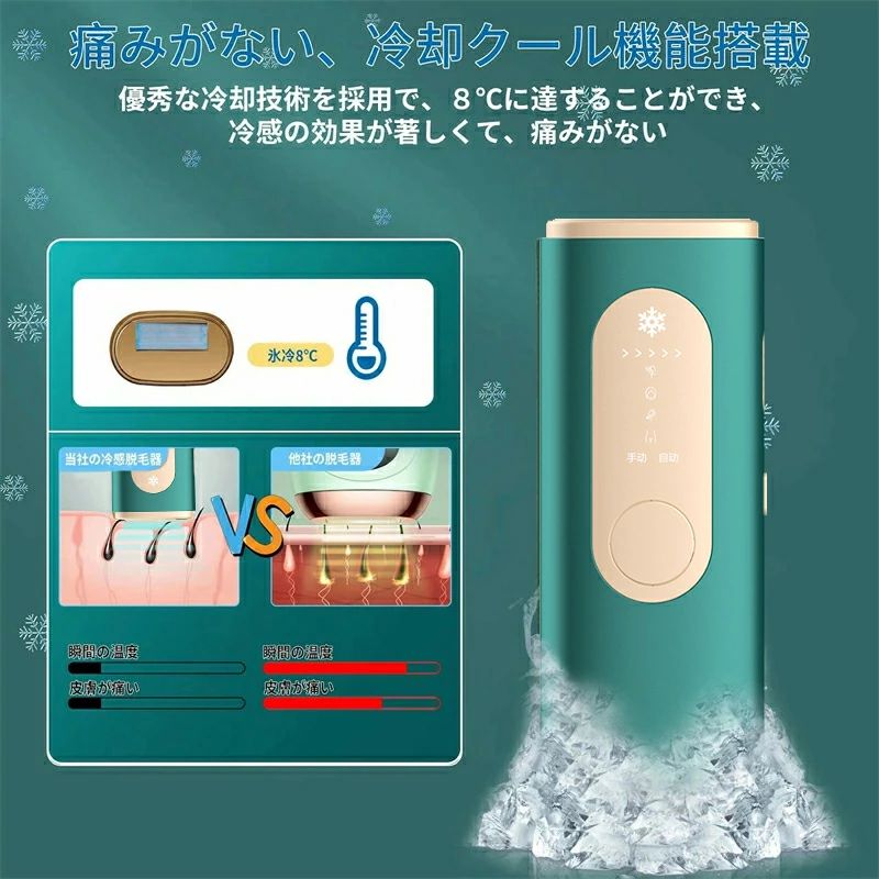 ひんやり美肌機能IPL脱毛 母の日 永久脱毛 5段階レベル 家庭用 日本語説明書付き VIO対応 1年保証 IPL 全身 クール機能